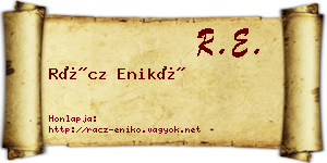 Rácz Enikő névjegykártya